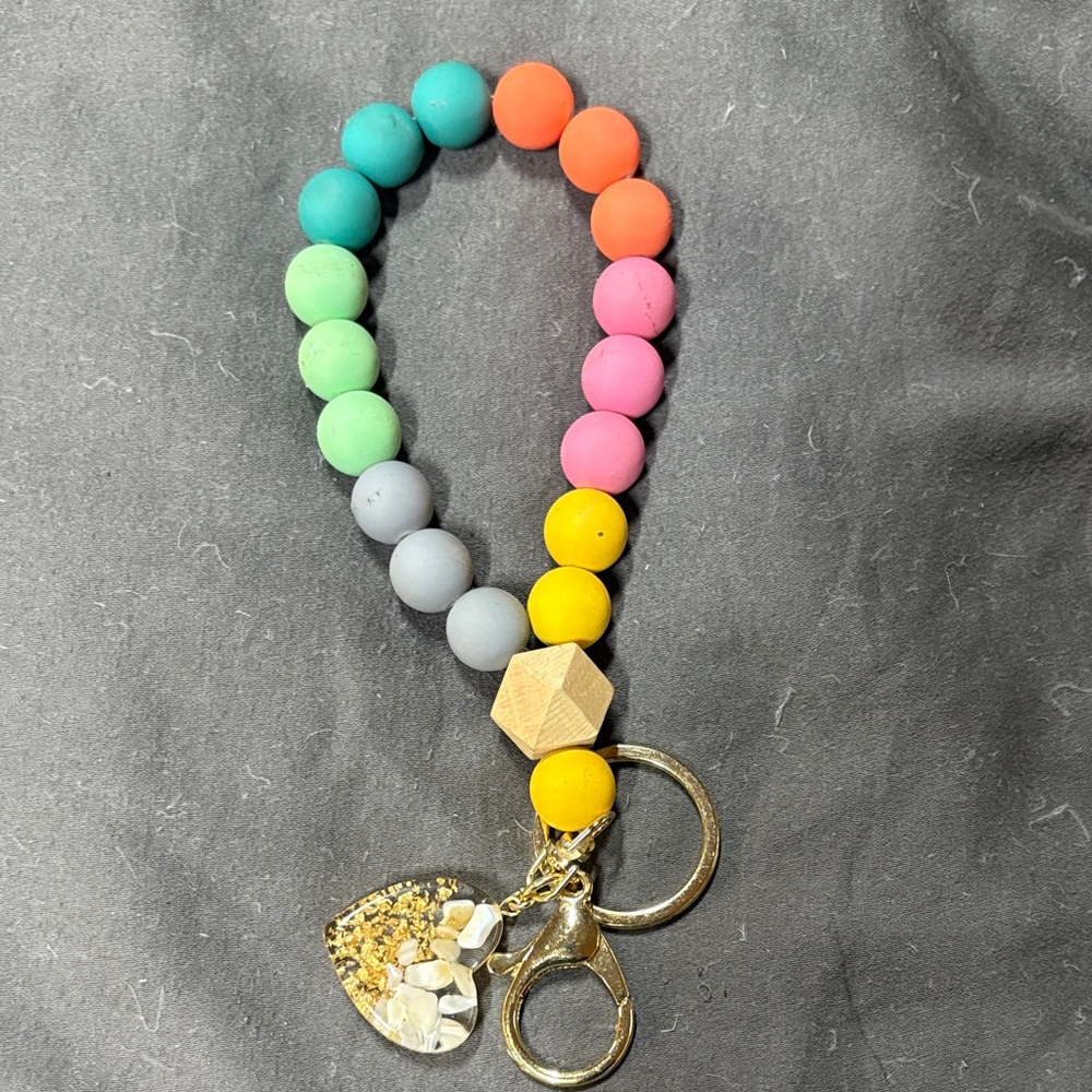 Colorful Beaded Keychain Wristlet
